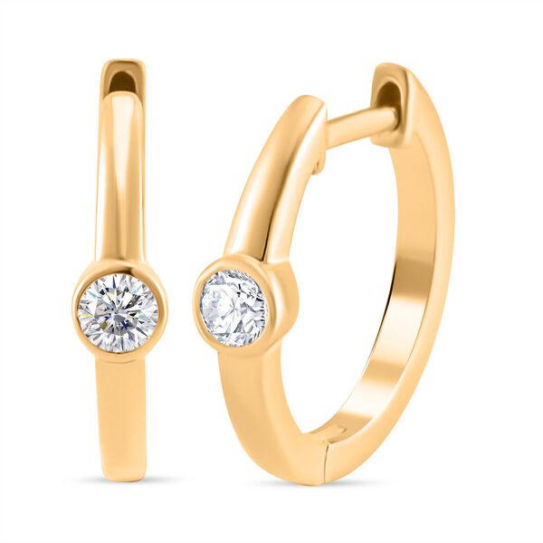 Moissanit Ohrringe, 925 Silber Gelbgold Vermeil - 0,22 ct.