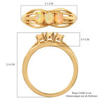 Natürlicher Äthiopischer Opal 3 Stein Ring 925 Silber vergoldet  ca. 0,38 ct image number 6
