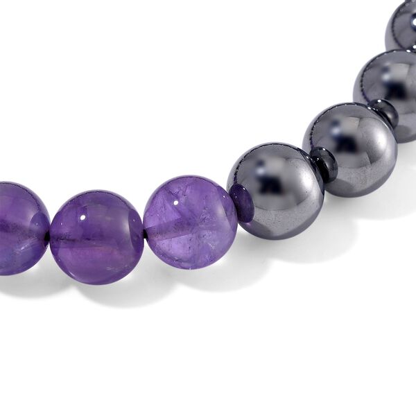 Flexibles Terahertz und afrikanisches Amethyst Armband - 140 ct. image number 4