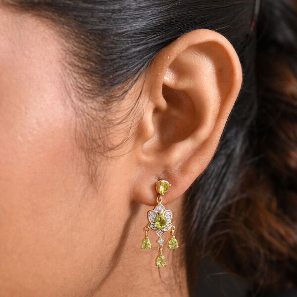D&rsquo;Joy Peridot und Zirkon Ohrringe - 2,49 ct. image number 3
