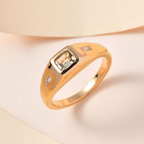 Natürlicher, goldener Tansanit und Zirkon-Ring - 0,59 ct. image number 1