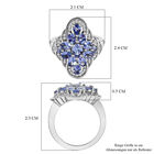 Wunderschöner Tansanit und weißer Zirkon-Ring, 925 Silber platiniert  ca. 2,30 ct image number 6