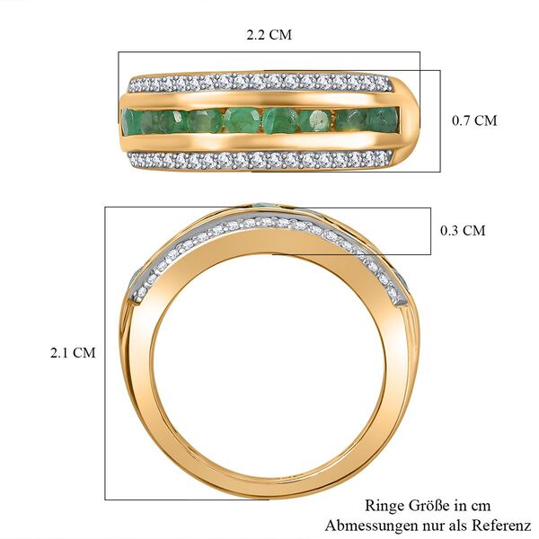 Kagem sambischer Smaragd und Zirkon Ring - 0,95 ct. image number 7