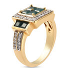 Grandidierit und Zirkon-Ring, 925 Silber Gelbgold Vermeil  ca. 1,58 ct image number 3