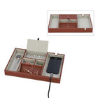 Schreibtisch Organizer mit 6 Fächern, Smartphone und Brillenfach, Rot image number 0