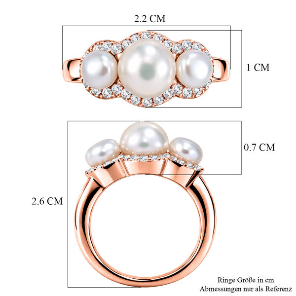 EVER TRUE S&uuml;&szlig;wasser Perle (7-7.5 mm) Ring 950 Kupfer (Gr&ouml;&szlig;e 21.00) image number 6