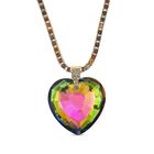 Mysticher Regenbogen Kristall Anhänger mit Kette, Goldfarben