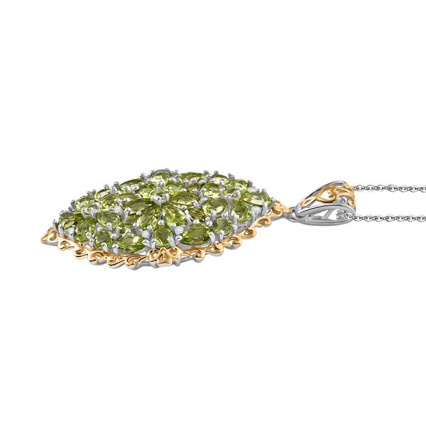 D’Joy Peridot und Zirkon zweifarbiger Anhänger mit 50cm Kette - 5,83 ct. image number 4