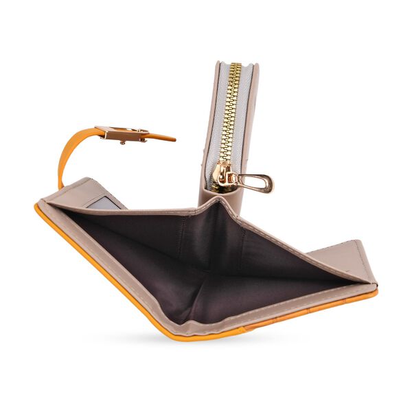 2-teiliges Geldb&ouml;rsen-Set im Krokopr&auml;gungs-Design, Lange Geldb&ouml;rse 20x10x3cm und Bifold-Geldb&ouml;rse 12x9x3,5cm, Gelb image number 9