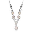 Nat&uuml;rliche, &auml;thiopische Welo Opal Halskette, ca. 45 cm, 925 Silber platiniert ca. 0,83 ct