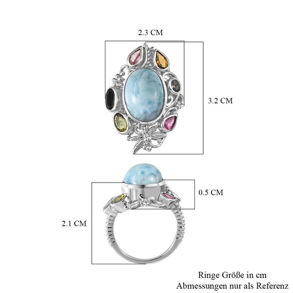 Larimar und mehrfarbiger Turmalin-Ring - 9,15 ct. image number 7