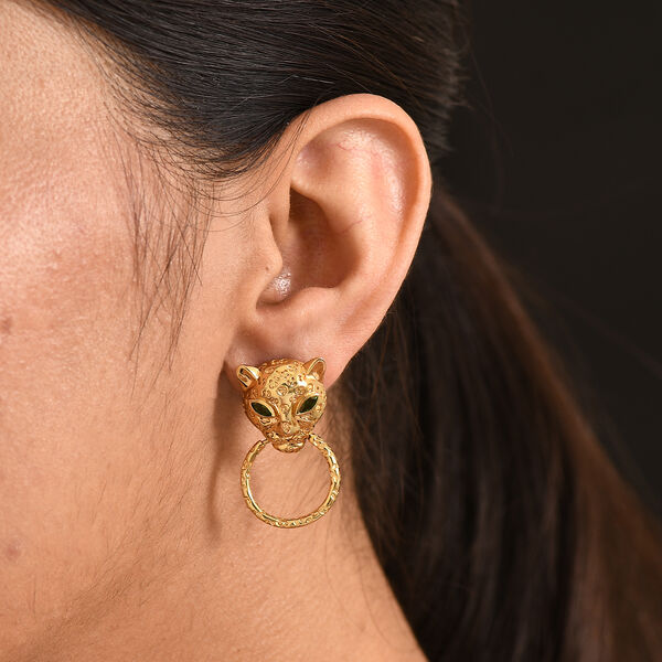 EVER TRUE Nat&uuml;rlicher Chromdiopsid Ohrringe Nickelfreies Messing ca. 0,36 ct. image number 2