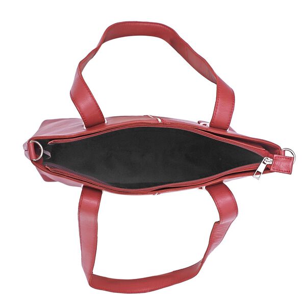 Elegante Echtleder Umh&auml;ngetasche mit Krokopr&auml;gung, 33 x 10 x 27 cm, Burgunder image number 5