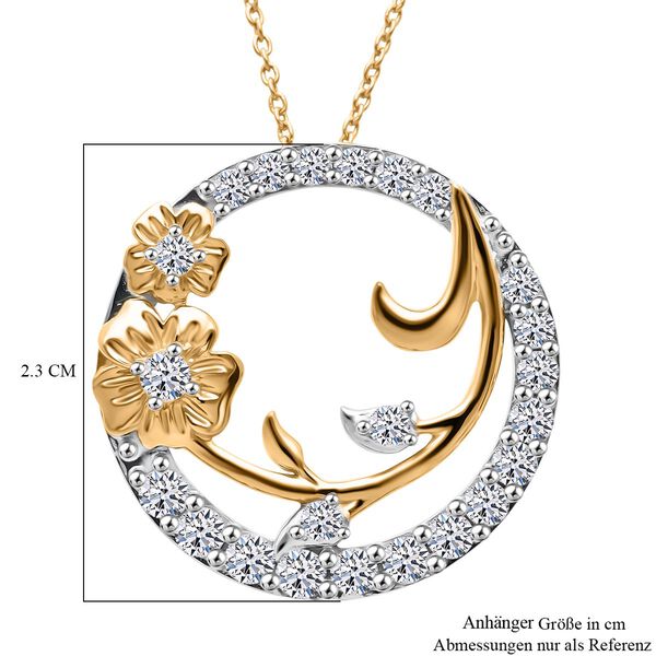 LUXURIANT SGL zertifizierter SI-GH Labor Diamant zweifarbiger Anh&auml;nger mit 50cm Kette - 1 ct. image number 6