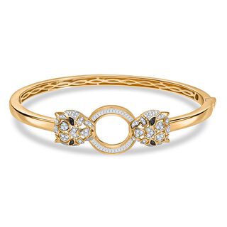 GP Trionfo Kollektion- Kanchanaburi Blauer Saphir, Weißer Diamant Armreif ca. 19 cm 925 Silber 750 Gelbgold Vermeil ca. 1.02 ct