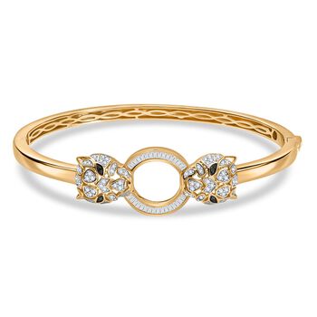 GP Trionfo Kollektion- Kanchanaburi Blauer Saphir, Wei&szlig;er Diamant Armreif ca. 19 cm 925 Silber 750 Gelbgold Vermeil ca. 1.02 ct