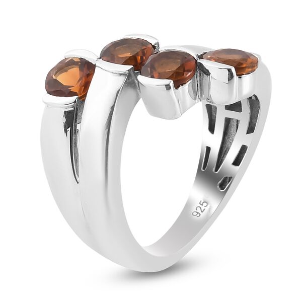 Madeira Citrin Ring 925 Silber Platin-Überzug image number 4