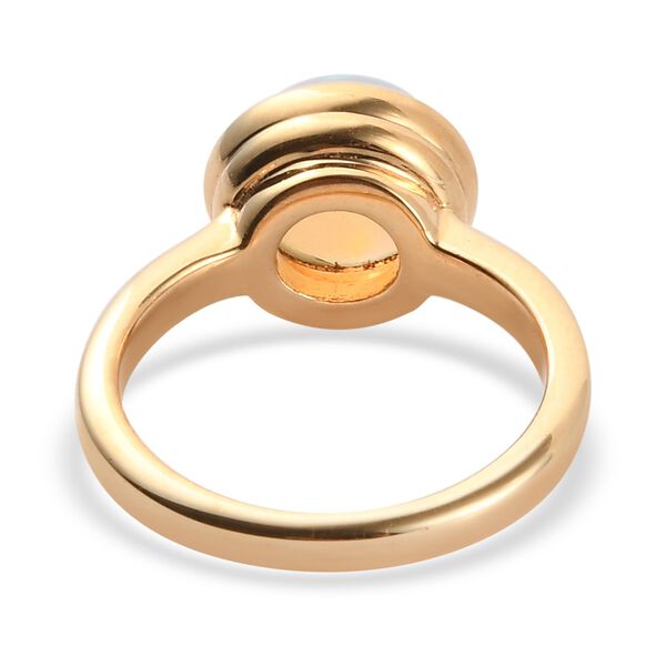Natürlicher Äthiopischer Opal Solitär Ring 925 Silber 585 Vergoldet image number 5