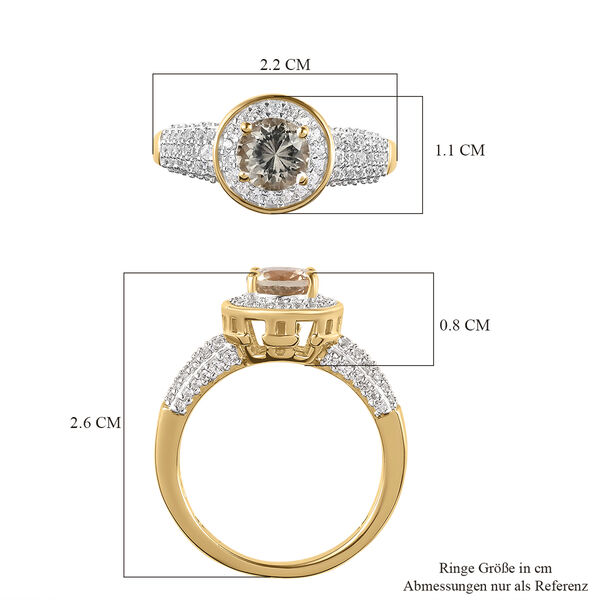 AAA Turkizit und wei&szlig;er Zirkon-Ring - 1,77 ct. image number 7