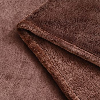 Luxuri&ouml;se Mikroflanell-Decke, 550 GSM, Superweich und Kuschelig, 150 x 200 cm, Schokobraun