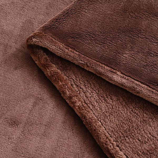 Luxuri&ouml;se Mikroflanell-Decke, 550 GSM, Superweich und Kuschelig, 150 x 200 cm, Schokobraun image number 4
