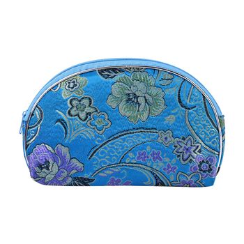 10er-Set Jacquard gewebter Schmuckbeutel mit Rei&szlig;verschluss, 5 verschiedene Gr&ouml;&szlig;en, Blau