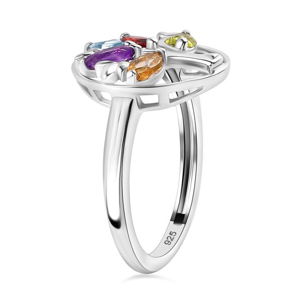 Mehrfarbige Ring 925 Silber platiniert (Größe 17.00) ca. 0.77 ct image number 5