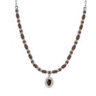 Natürlicher Jenipapo Andalusit Halskette, ca. 45 cm, 925 Silber platiniert, ca. 3.52 ct