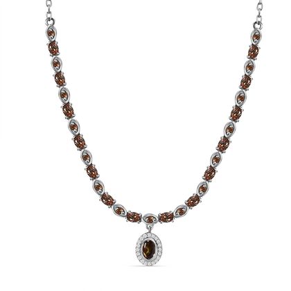 Nat&uuml;rlicher Jenipapo Andalusit Halskette, ca. 45 cm, 925 Silber platiniert, ca. 3.52 ct