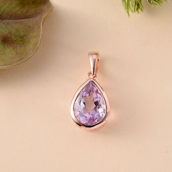 Rosa Amethyst Anh&auml;nger 925 Silber ros&eacute;vergoldet ca. 1.71 ct