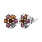 D joy Mehrfarbige-Turmalin Ohrringe, 925 Silber platiniert ca. 1.98 ct