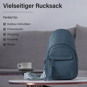 PU Brusttasche, 19x10x30cm, Blau