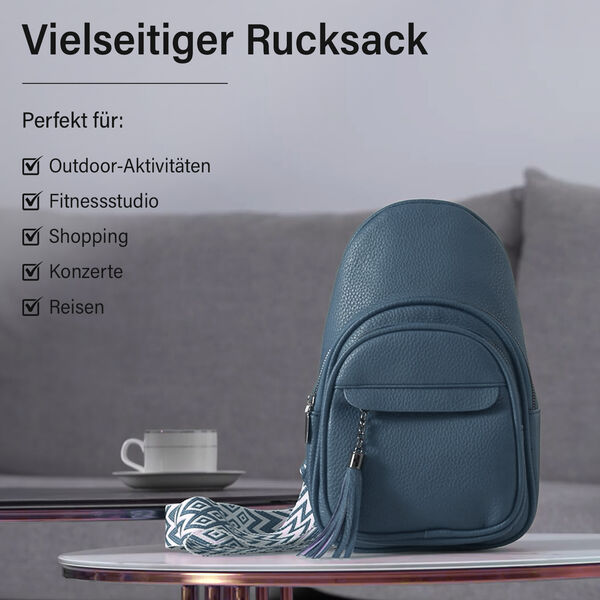 PU Brusttasche, 19x10x30cm, Blau image number 2