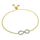 LUSTRO STELLA - Zirkonia Bolo Armband 23 cm 925 Silber vergoldet ca. 0,42 ct