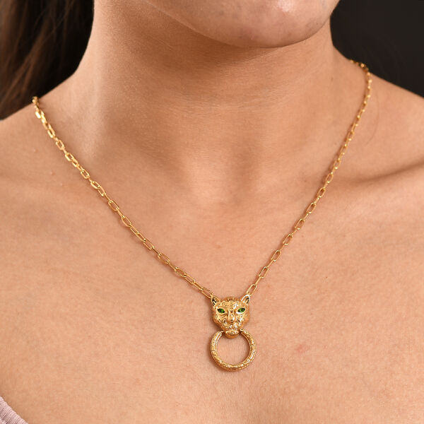 EVER TRUE Nat&uuml;rlicher Chromdiopsid Halskette ca. 50 cm Nickelfreies Messing ca. 0,17 ct. image number 2