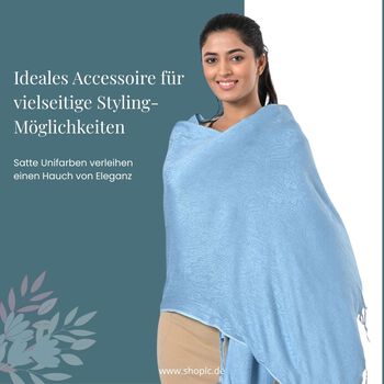 Jacquard-Schal aus Viskose, 70x195 cm, Hellblau