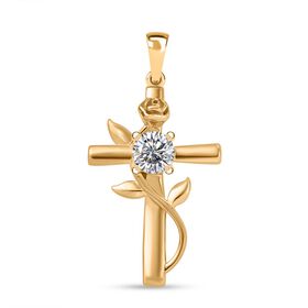 Moissanit Anhänger, 925 Silber vergoldet - 0,44 ct.