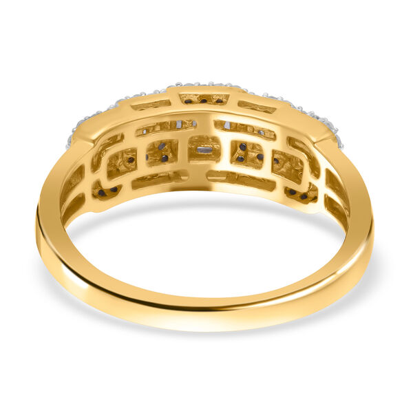 Weißer Diamant Ring, 925 Silber Gelbgold Vermeil (Größe 16.00) ca. 0.50 ct image number 5