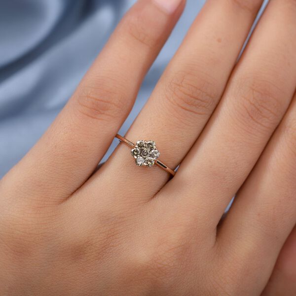 Natürlicher Champagner Diamant zertifiziert Ring 375 Roségold image number 3