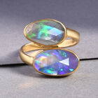 Natürlicher Äthiopischer Opal Bypass Ring 925 Silber vergoldet  ca. 3,00 ct image number 1