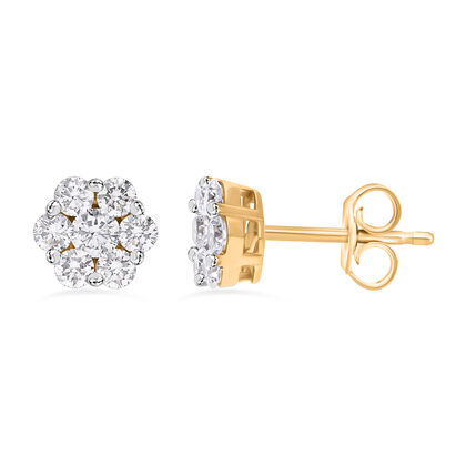 Luxuriant Diamond Lab Grown Diamant SI-GH Ohrringe 925 Silber Gelbgold Vermeil ca. 0.50 ct
