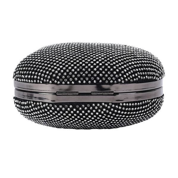 Apple-Clutch mit Kristallverzierung, 15x11,5 cm, Schwarz image number 3