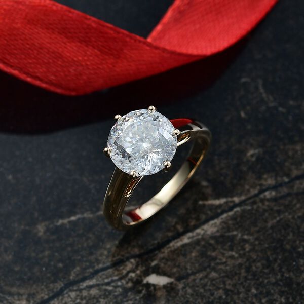 161 Facettiert Moissanit Ring 585 Gold (Größe 18.00) ca. 4,05 ct image number 1