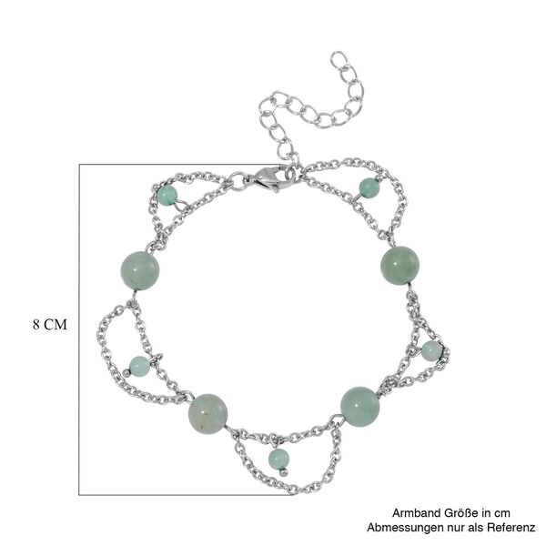 Grüner Aventurin Armband ca. 19 cm Reiner Edelstahl ca. 20.00 ct image number 5