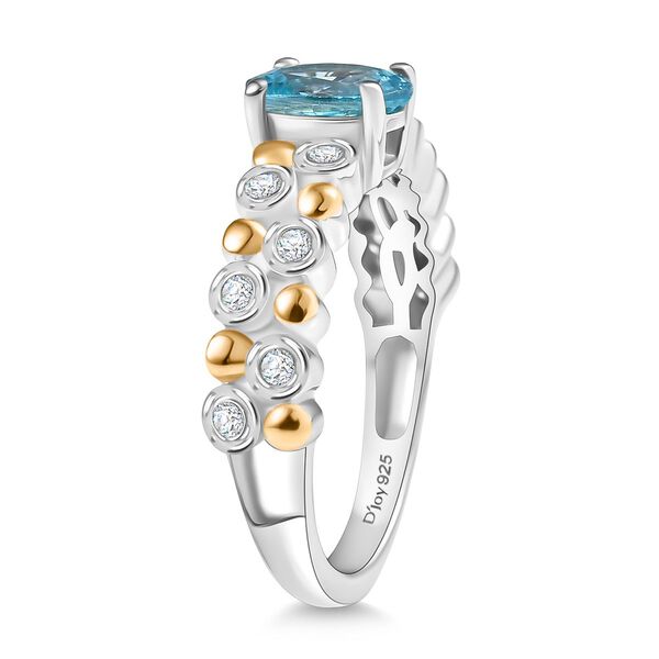 D'Joy AA blauer und wei&szlig;er Zirkon zweifarbiger Ring - 1,55 ct. image number 5