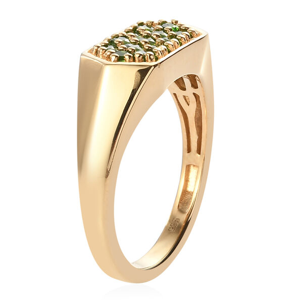 Natürlicher Chromdiopsid Ring 925 Silber vergoldet  ca. 0,68 ct image number 4