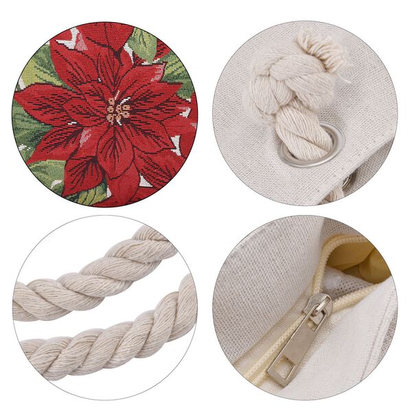 Jacquard gewebte Jute-Tasche mit Amaryllis Design, 42x34 cm image number 6