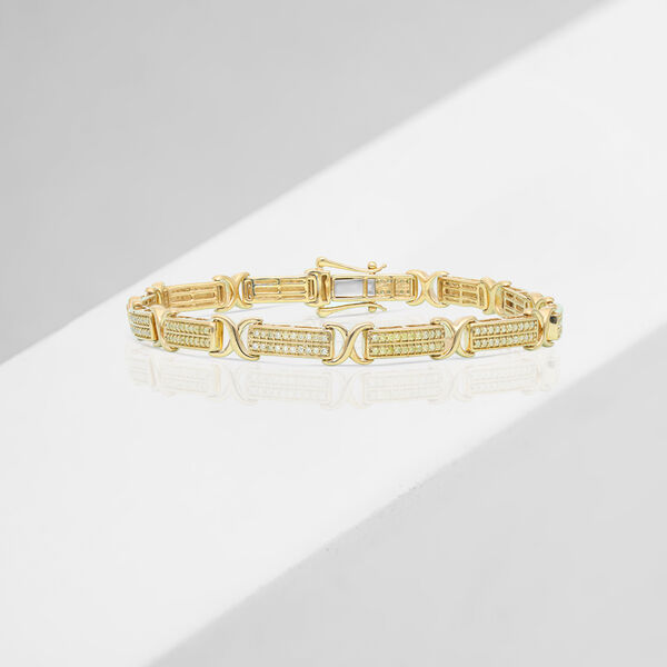 Nat&uuml;rliches, gelbes Diamant-Armband, 19 cm - 1 ct. image number 2