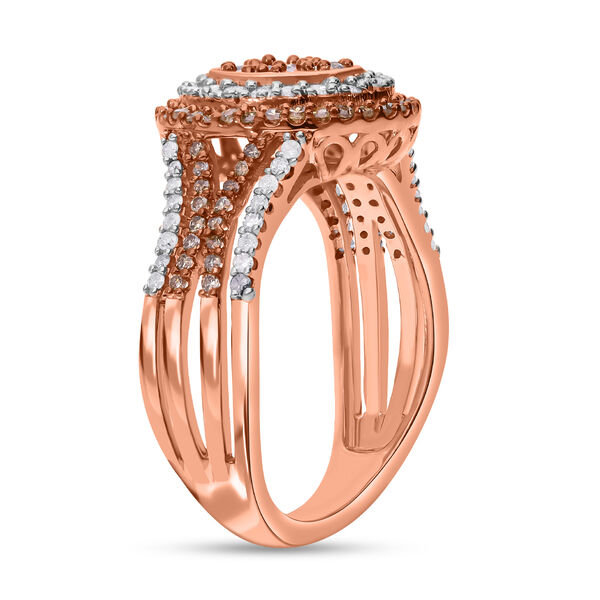 Nat&uuml;rlicher Champagner und wei&szlig;er Diamant-Ring - 1,04 ct. image number 3