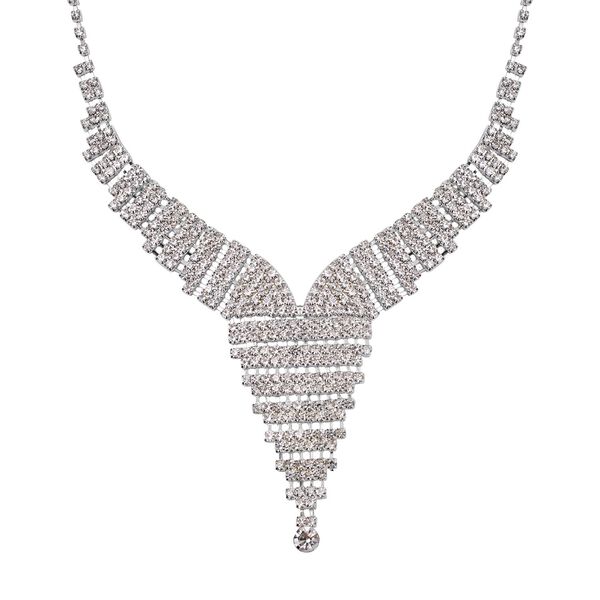 Weißer Kristall Schmuckset Reines Messing image number 2